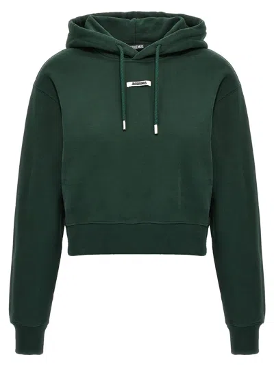 Jacquemus Le Hoodie Gros Grain Hooded Cotton Sweatshirt In Animal Print