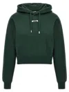Jacquemus Le Hoodie Gros Grain Hooded Cotton Sweatshirt In Green