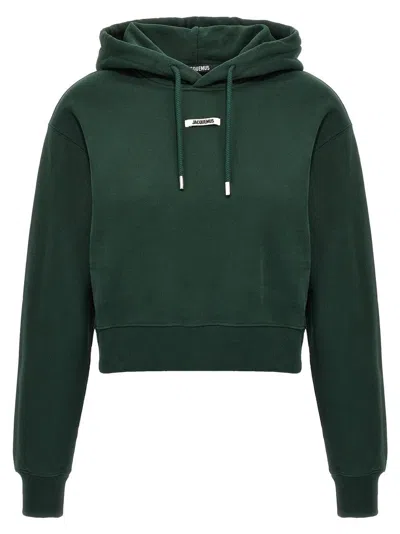 Jacquemus Le Hoodie Gros Grain Hooded Cotton Sweatshirt In Animal Print