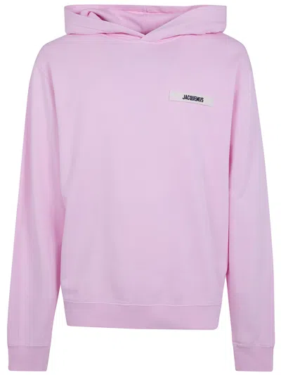 Jacquemus Le Hoodie Gros Grain Hoodie Sweatshirt In Pink