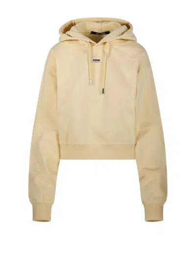 Jacquemus Le Hoodie Gros Grain Sweatshirt In Neutrals