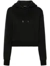 Jacquemus Le Grosgrain Logo Cotton Fleece Crop Hoodie