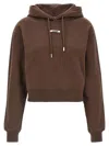 Jacquemus Drawstring Hood Gros-grain Hoodie In Brown