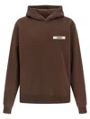Jacquemus Gros Grain Hooded Sweatshirt In Brown