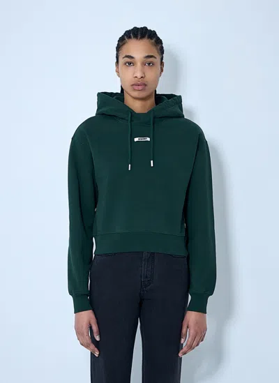 Jacquemus Le Hoodie Gros Grain Sweatshirt In Green