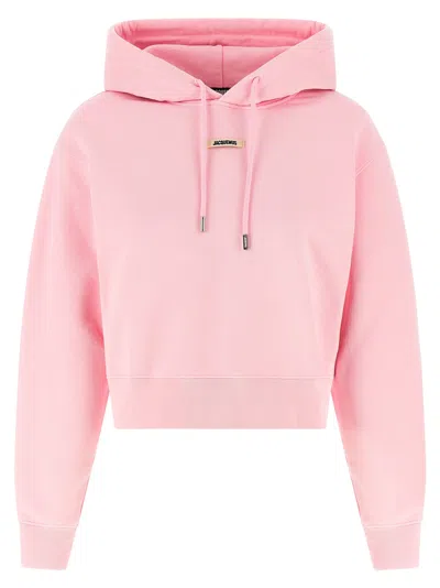 Jacquemus Le Hoodie Gros-grain Sweatshirt Pink In Multi