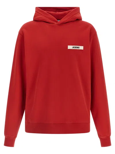 Jacquemus Le Hoodie Gros Grain Sweatshirt In Red