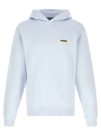 Jacquemus Le Hoodie Gros Grains Sweatshirt Light Blue In Multi