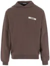 Jacquemus Gros Grain Hooded Sweatshirt In Brown
