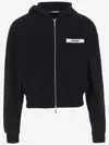 Jacquemus The Gros Grain Zip-up Hooded Sweatshirt In Black
