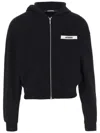 Jacquemus The Gros Grain Zip-up Hooded Sweatshirt In Black