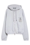 Jacquemus Le Hoodie Torneo Club Logo Patch Cotton Hoodie In Athletic Club Grey