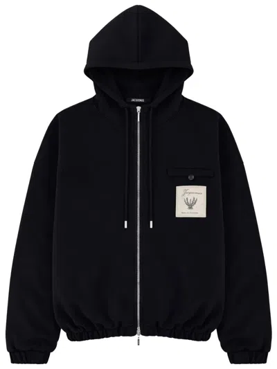 Jacquemus Tournament Full Zip Hoodie In Black
