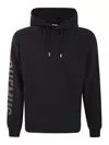 Jacquemus Hooded Typo Sweatshirt With Logoed Sleeve In Negro