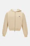 Jacquemus Grosgrain-trimmed Zippered Hoodie With Logo Detail