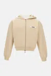 Jacquemus Grosgrain-trimmed Zippered Hoodie With Logo Detail