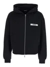 Jacquemus The Gros Grain Zip-up Hooded Sweatshirt In Black