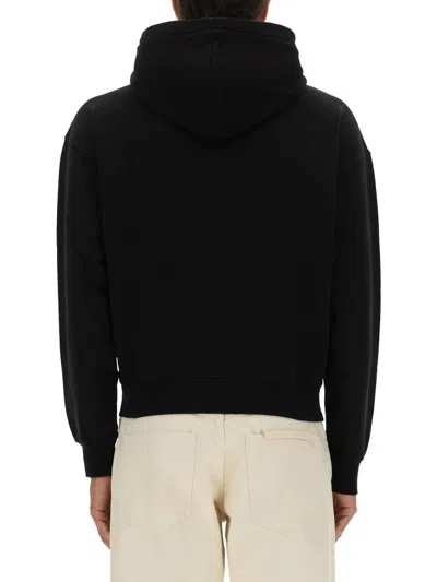 Jacquemus Le Hoodie Zip Gros Grain In Black
