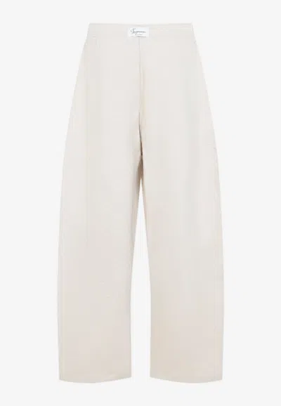Jacquemus Le Jogging Montaigne Wide-leg Track Pants In Neutral