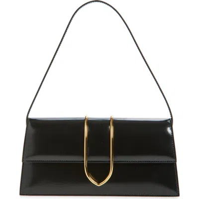 Jacquemus Le Long Bambino Leather Shoulder Bag In Black