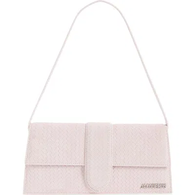 Jacquemus Le Long Bambino Suede Shoulder Bag In Pink