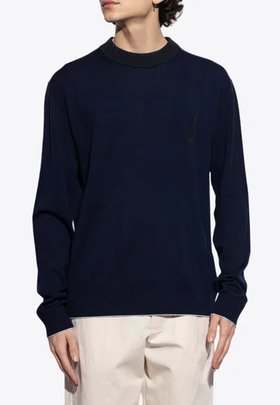 Jacquemus Le Maille Crewneck Sweater In Navy