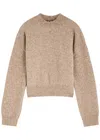Jacquemus Le Maille Logo Alpaca-blend Jumper In Brown Camel
