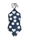 Jacquemus Le Maillot Bastide Polka Dot Swimsuit In Black