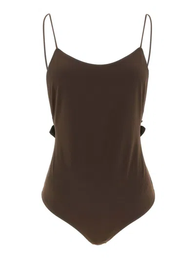 Jacquemus Le Maillot Cabana One-piece Swimsuit In Brown