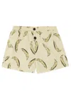 Jacquemus Le Maillot Puntini Yellow Swimsuit With Elastic Waist And All-over Print In Tech Fabric Man