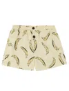 Jacquemus Le Maillot Puntini Yellow Swimsuit With Elastic Waist And All-over Print In Tech Fabric Man In Beige
