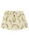 Jacquemus Le Maillot Puntini Yellow Swimsuit With Elastic Waist And All-over Print In Tech Fabric Man In Neutrals