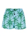 Jacquemus Le Maillot Puntini Light Blue Swimsuit With Elastic Waist And All-over Print In Tech Fabric Man In Blue
