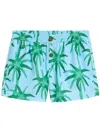 Jacquemus Le Maillot Puntini Light Blue Swimsuit With Elastic Waist And All-over Print In Tech Fabric Man