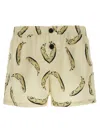 Jacquemus Le Maillot Puntini Yellow Swimsuit With Elastic Waist And All-over Print In Tech Fabric Man