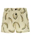 Jacquemus Le Maillot Puntini Yellow Swimsuit With Elastic Waist And All-over Print In Tech Fabric Man