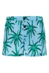 Jacquemus Le Maillot Puntini Light Blue Swimsuit With Elastic Waist And All-over Print In Tech Fabric Man