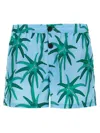 Jacquemus Le Maillot Puntini Light Blue Swimsuit With Elastic Waist And All-over Print In Tech Fabric Man In Blue
