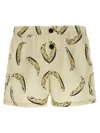 Jacquemus Le Maillot Puntini Yellow Swimsuit With Elastic Waist And All-over Print In Tech Fabric Man In Yellow
