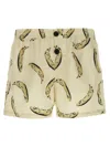 Jacquemus Le Maillot Puntini Yellow Swimsuit With Elastic Waist And All-over Print In Tech Fabric Man In Yellow