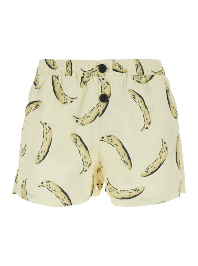 Jacquemus Le Maillot Puntini Beachwear Yellow In Animal Print