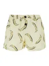 Jacquemus Le Maillot Puntini Yellow Swimsuit With Elastic Waist And All-over Print In Tech Fabric Man