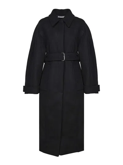 Jacquemus Long-sleeved Coat In Black
