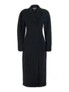 Jacquemus Le Manteau Curvo Black Double-breasted Coat With Notched Revers And Rear Single Vent In Wool Woman In Black