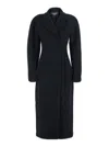 Jacquemus Le Manteau Curvo Black Double-breasted Coat With Notched Revers And Rear Single Vent In Wool Woman In Black