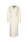 Jacquemus Long Coat With Notched Lapel And Vent In Neutral