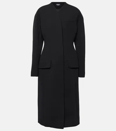 Jacquemus Black Les Sculptures 'le Manteau Ovalo' Coat In Noir