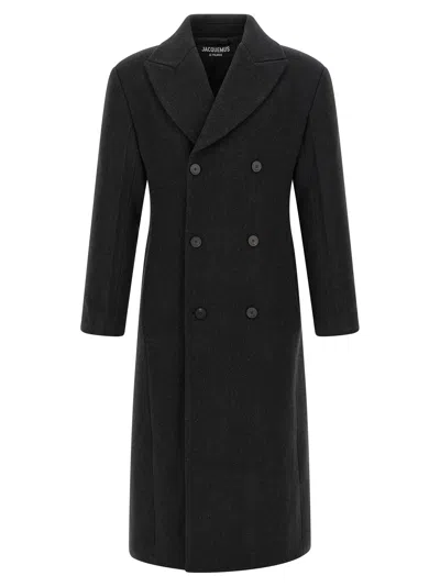 Jacquemus Le Manteau Tailleur Double-breasted Coat In Black