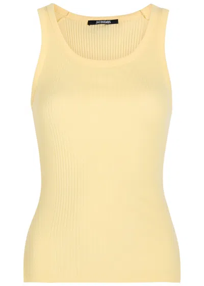 Jacquemus Le Marcel Rone Carre Cotton Tank Top In Yellow