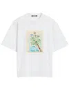 Jacquemus 'le T-shirt Marino' White Crewneck T-shirt With Maxi Print On The Front In White